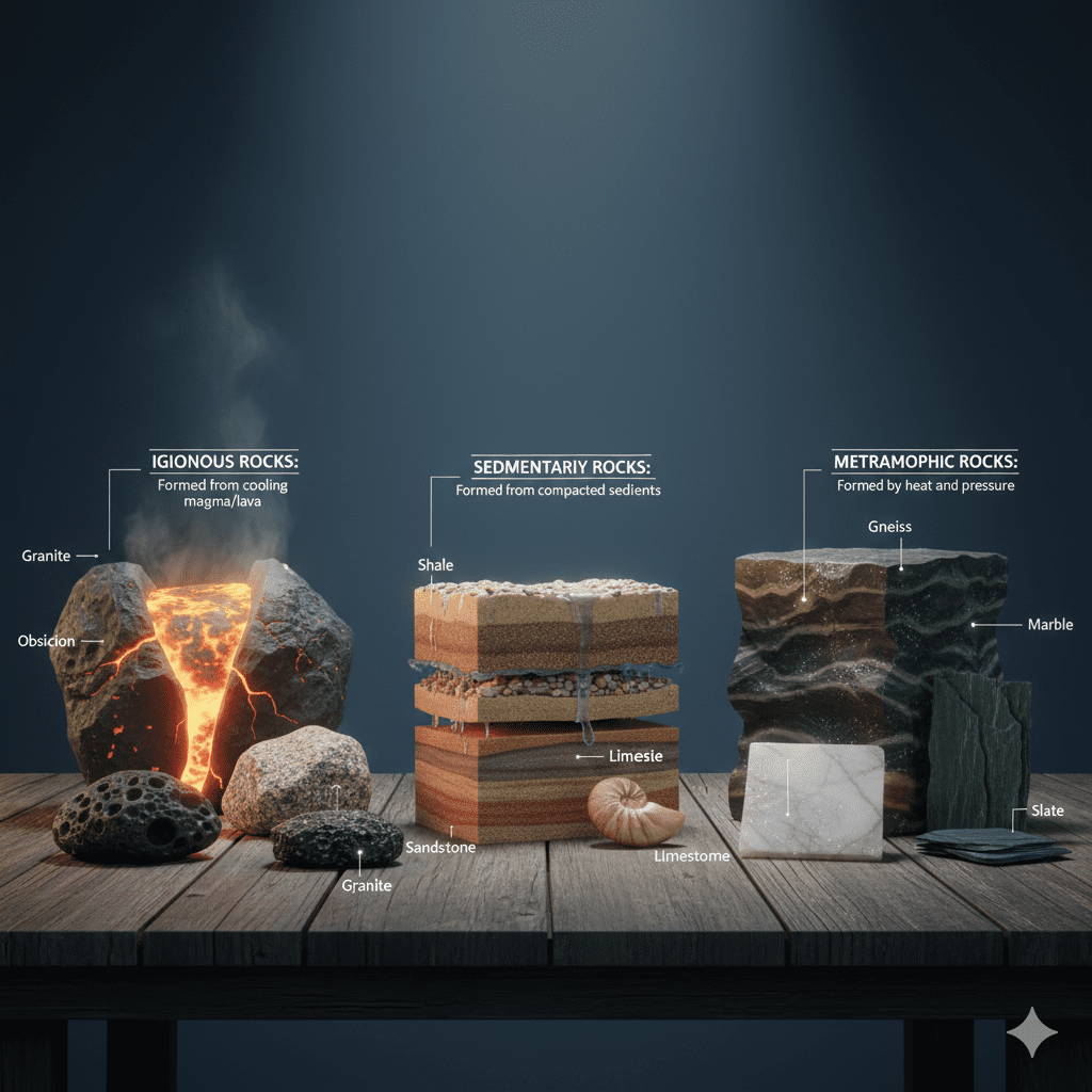 Farklı Kayaç Cinslerinin Oluşum Süreçleri